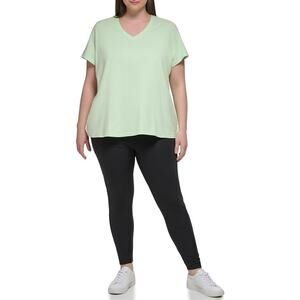 Calvin Klein Performance Women's Mint Green V-Neck Tee Shirt